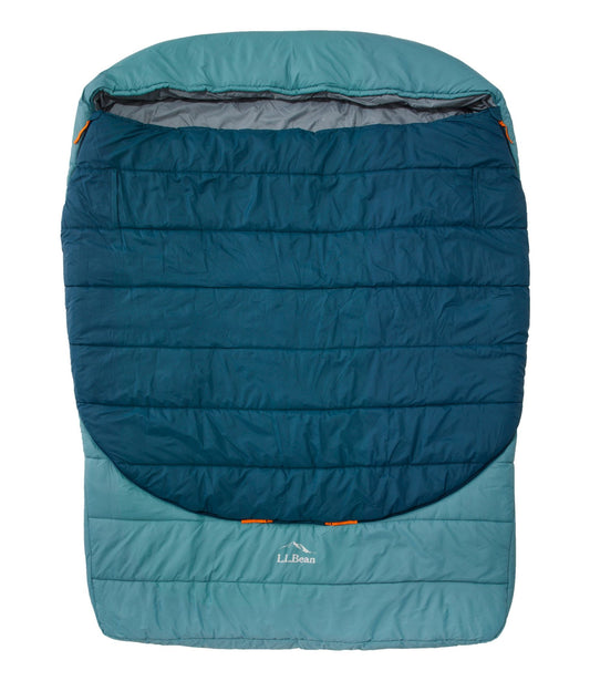 L.L.Bean Adults' L.L.Bean Adventure 30° Sleeping Bag, Double Deep Admiral Blue/Mineral Blue