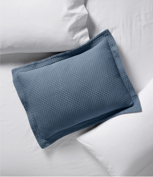 L.L.Bean Organic Honeycomb Matelassé Sham Slate Blue