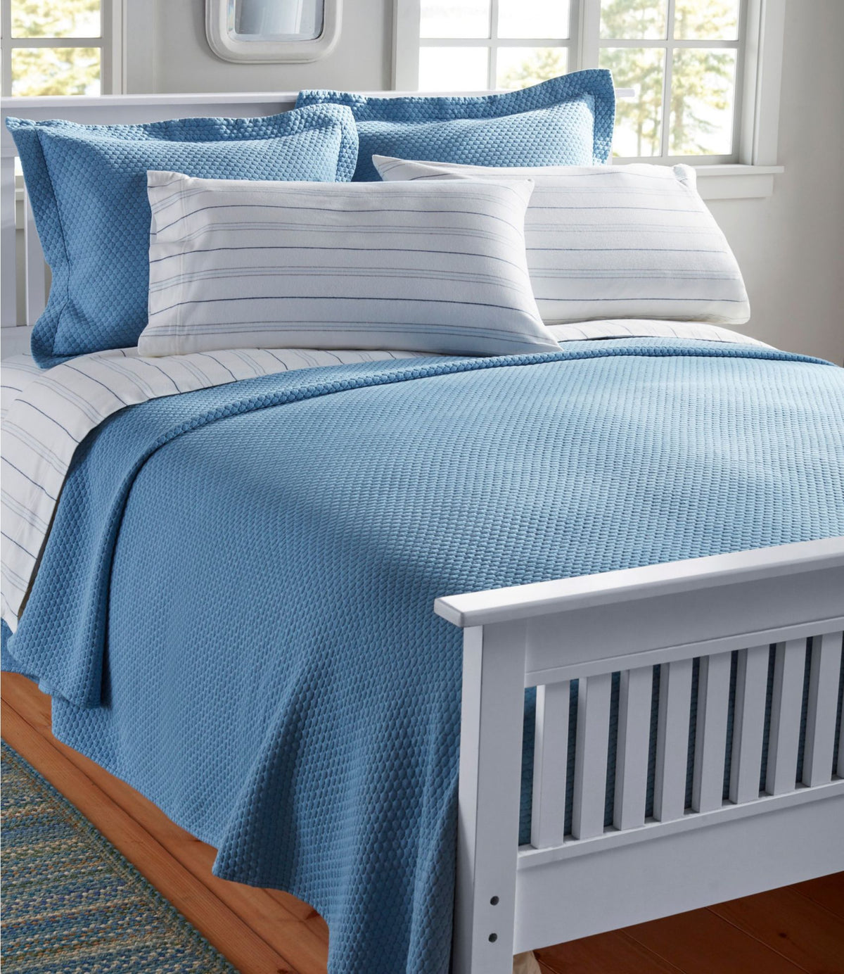 L.L.Bean Organic Honeycomb Matelassé Sham Slate Blue