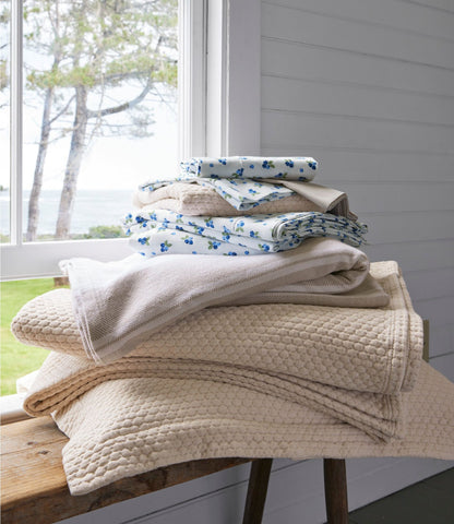 L.L.Bean Organic Honeycomb Matelassé Sham Slate Blue