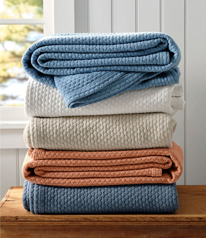 L.L.Bean Organic Honeycomb Matelassé Sham Slate Blue