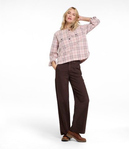 L.L.Bean Women's True Shape Jeans, High-Rise Wide-Leg Trouser Colors Deepest Brown