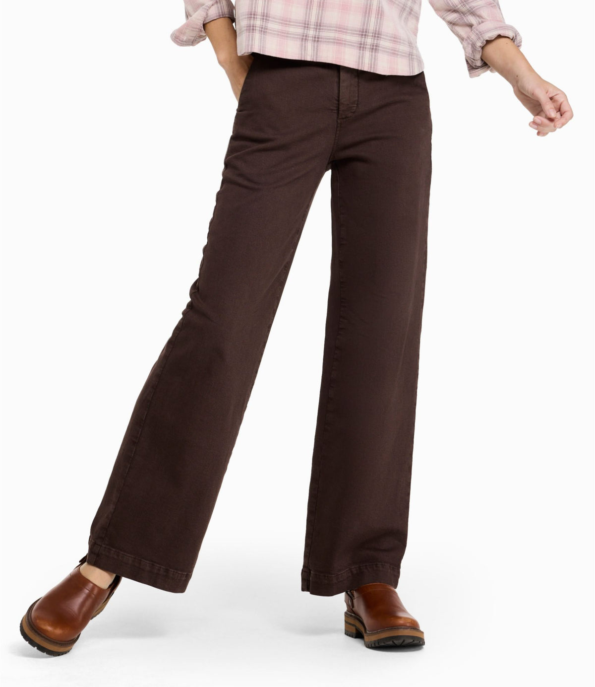 L.L.Bean Women's True Shape Jeans, High-Rise Wide-Leg Trouser Colors Deepest Brown