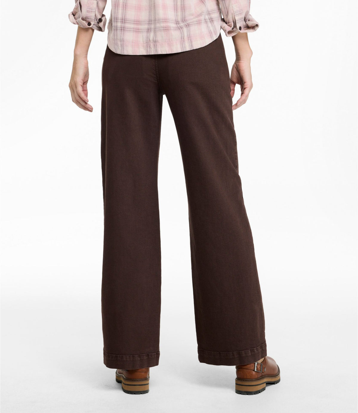 L.L.Bean Women's True Shape Jeans, High-Rise Wide-Leg Trouser Colors Deepest Brown