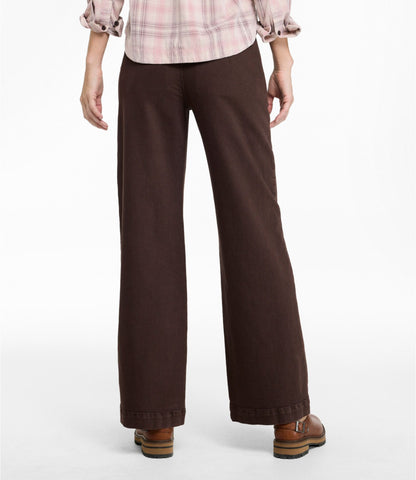 L.L.Bean Women's True Shape Jeans, High-Rise Wide-Leg Trouser Colors Deepest Brown
