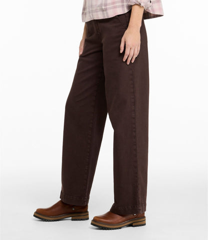 L.L.Bean Women's True Shape Jeans, High-Rise Wide-Leg Trouser Colors Deepest Brown