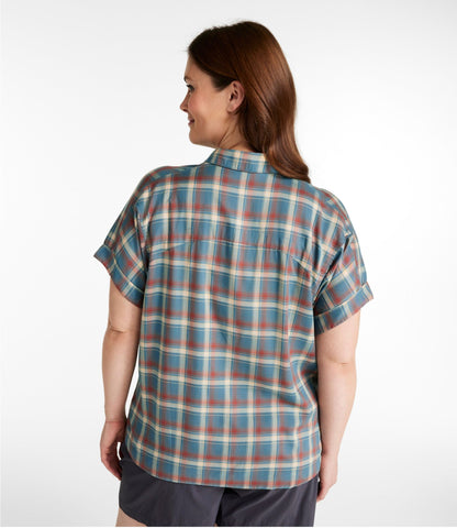 L.L.Bean Women's Mountainside Shirt Storm Teal Plaid