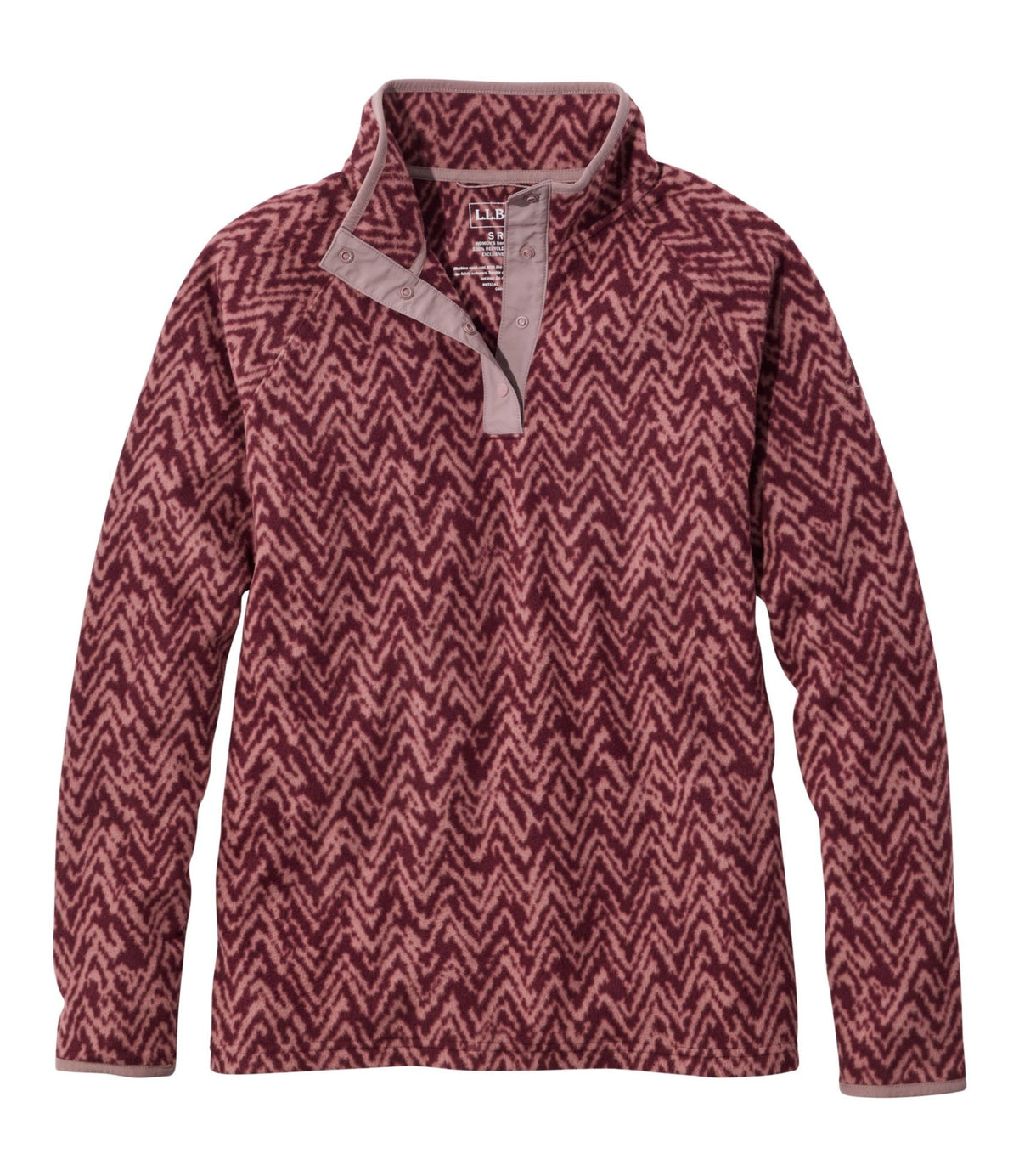 L.L.Bean Women's All Season Access Fleece Pullover, Print Fig Crest