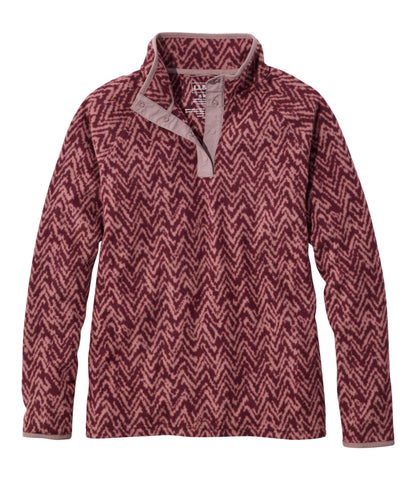 L.L.Bean Women's All Season Access Fleece Pullover, Print Fig Crest