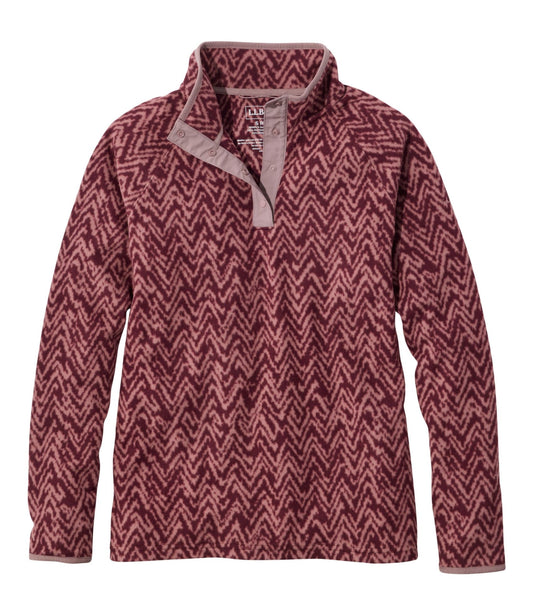 L.L.Bean Women's All Season Access Fleece Pullover, Print Fig Crest