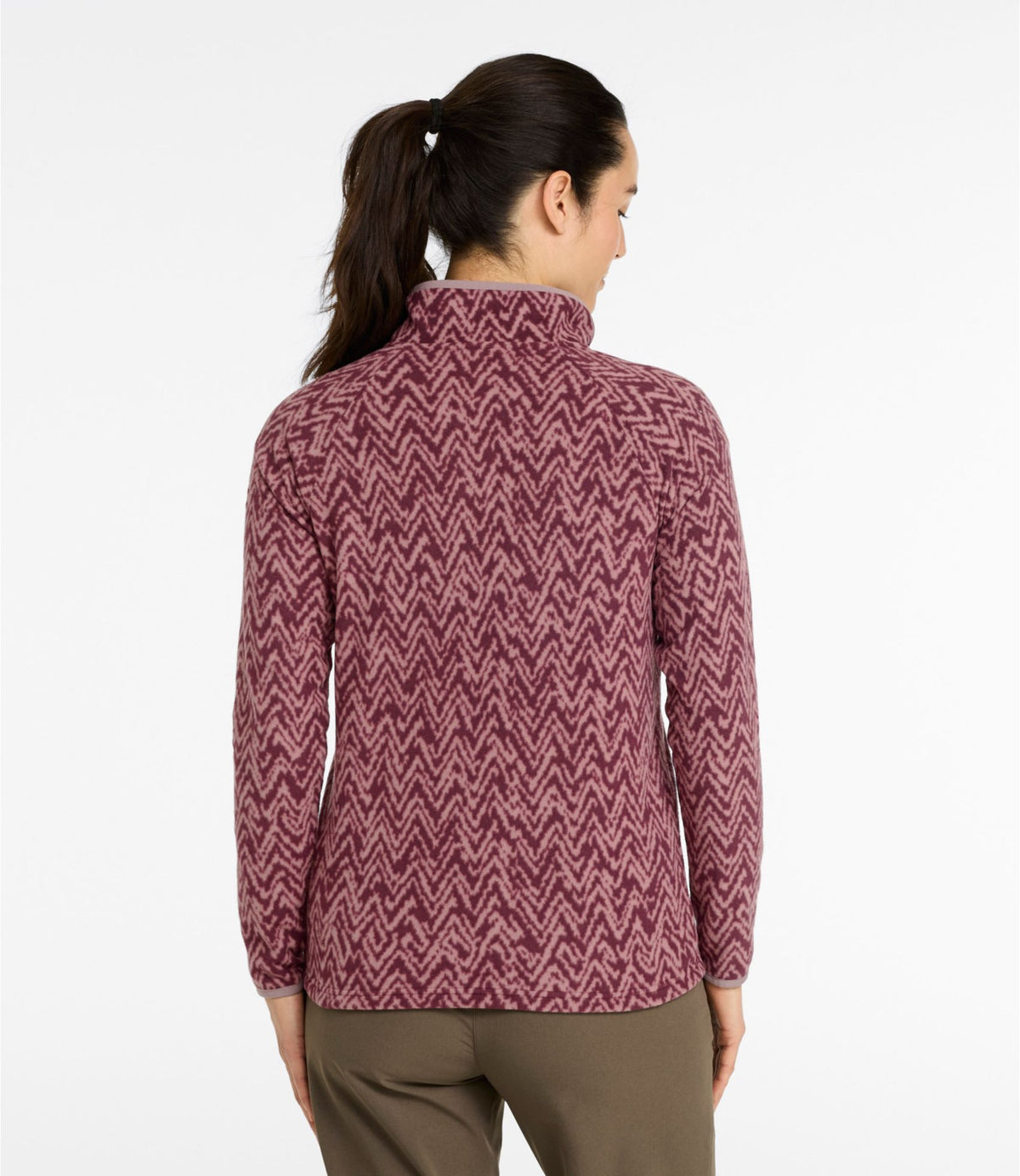 L.L.Bean Women's All Season Access Fleece Pullover, Print Fig Crest