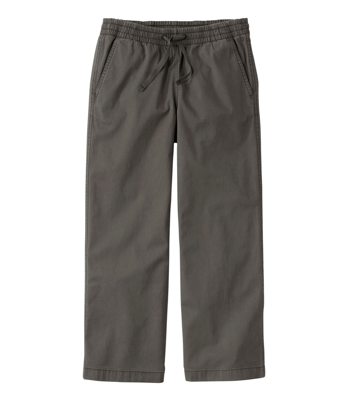 L.L.Bean Women's Lakewashed Pull-on Chinos, Mid-Rise Wide-Leg Crop