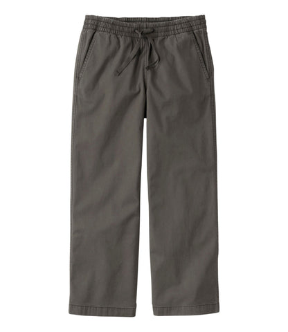 L.L.Bean Women's Lakewashed Pull-on Chinos, Mid-Rise Wide-Leg Crop