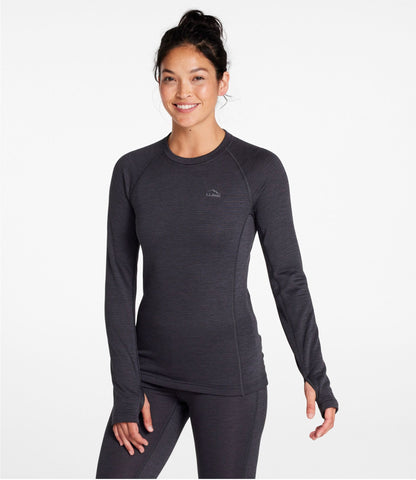 L.L.Bean Women's L.L.Bean Midweight Base Layer Crew Top Carbon Navy