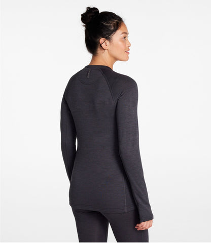 L.L.Bean Women's L.L.Bean Midweight Base Layer Crew Top Carbon Navy