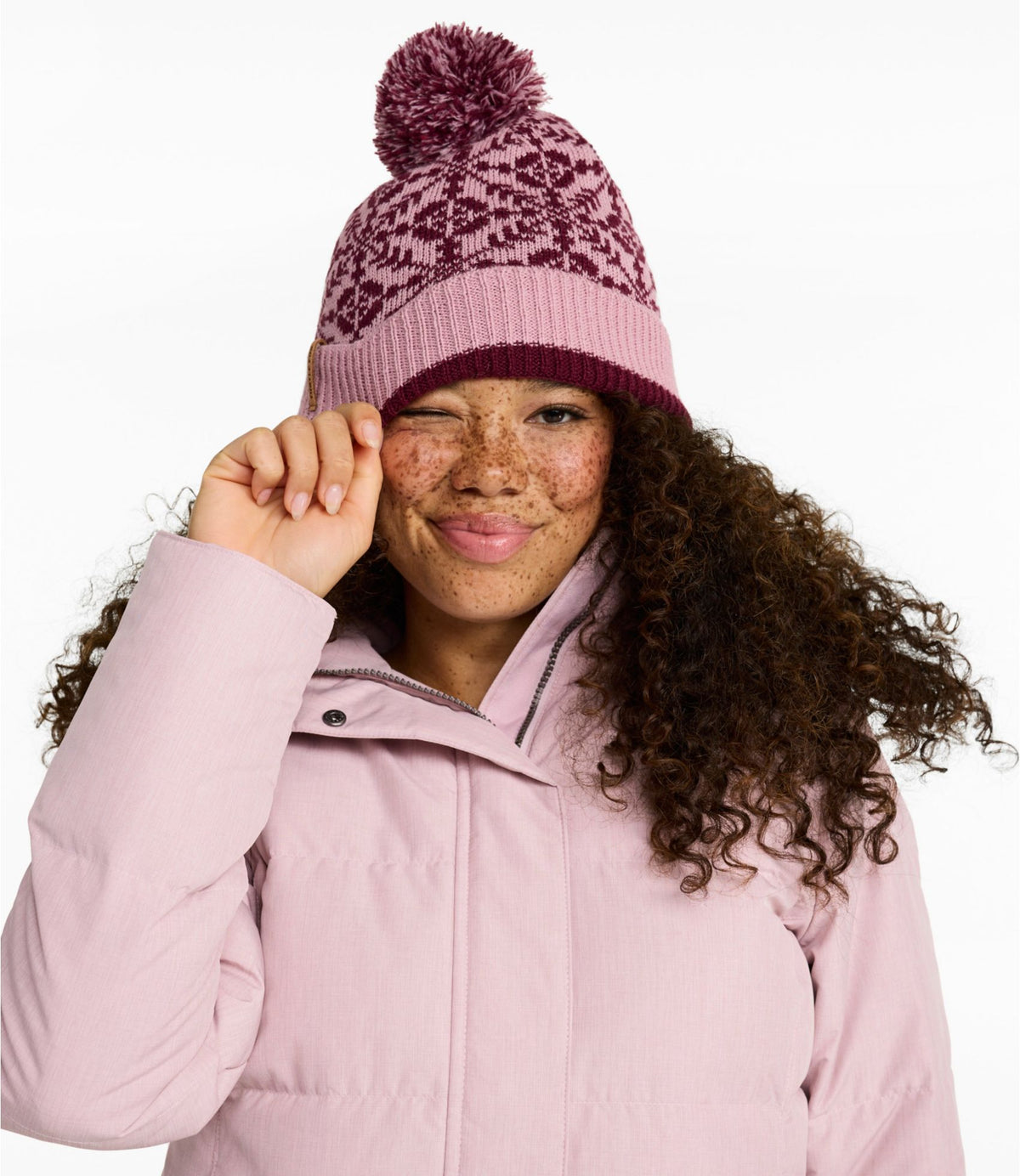 L.L.Bean Women's Turtle Fur Ida Pom Hat Bordeaux