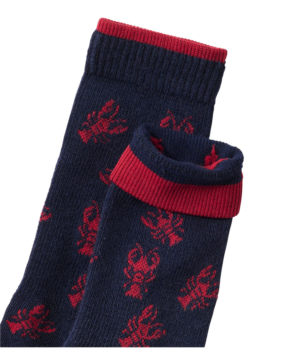 L.L.Bean Adults' L.L.Bean Maine Motif Socks Nautical Navy Lobsters