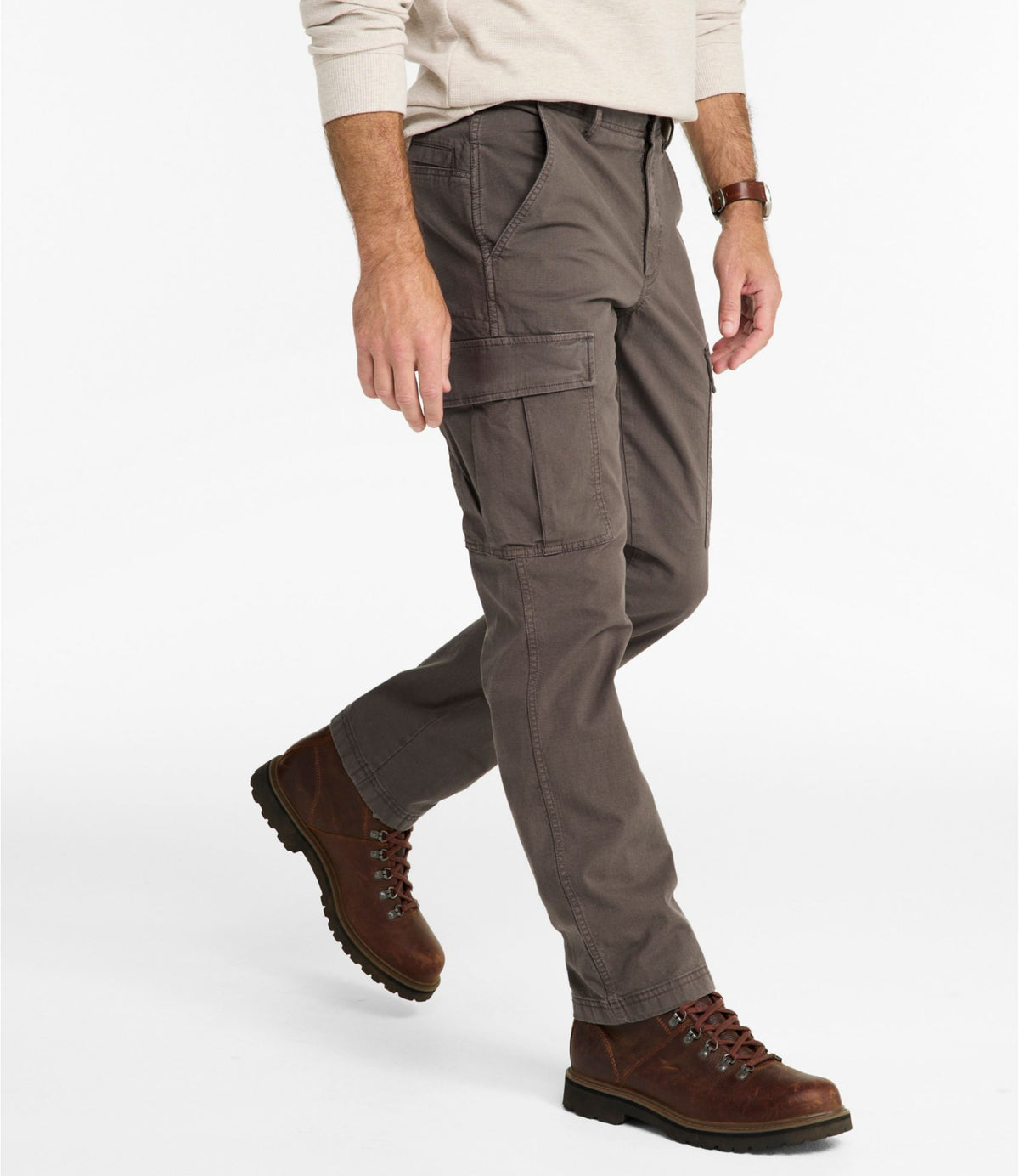 L.L.Bean Men's Sunwashed Ripstop Cargo Pants, Standard Fit Dark Ash