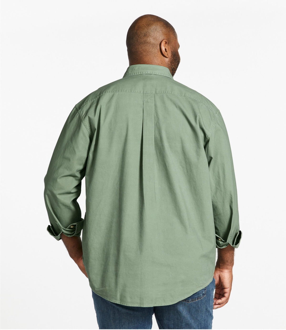 L.L.Bean Men's Sunwashed Canvas Shirt, Traditional Fit Bay Leaf