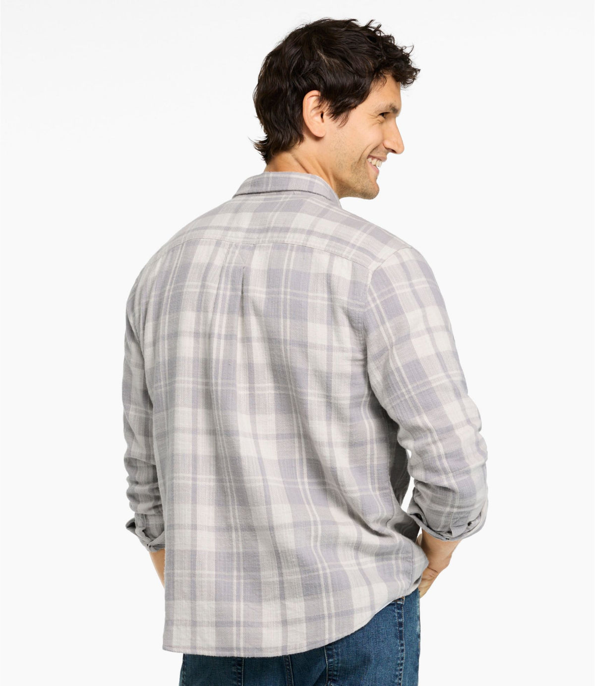 L.L.Bean Men's 1912 Field Flannel Shirt, Slightly Fitted Untucked Fit, Plaid Deep Sea Green