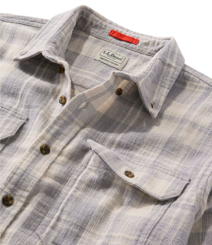L.L.Bean Men's 1912 Field Flannel Shirt, Slightly Fitted Untucked Fit, Plaid Deep Sea Green
