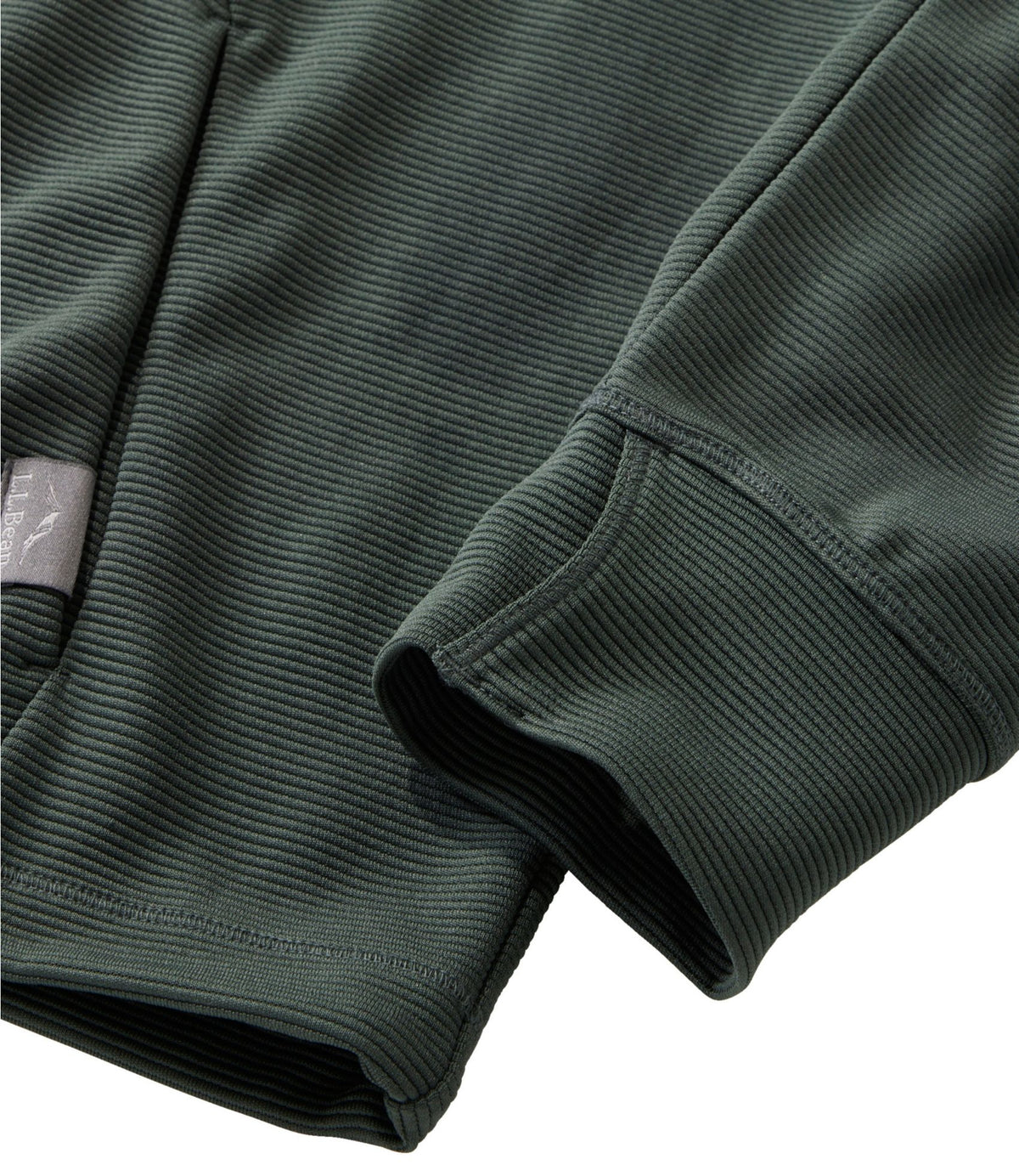 L.L.Bean Men's VentureStretch Ottoman-Rib Hoodie Shadow Green