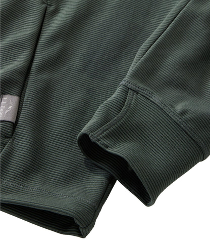 L.L.Bean Men's VentureStretch Ottoman-Rib Hoodie Shadow Green