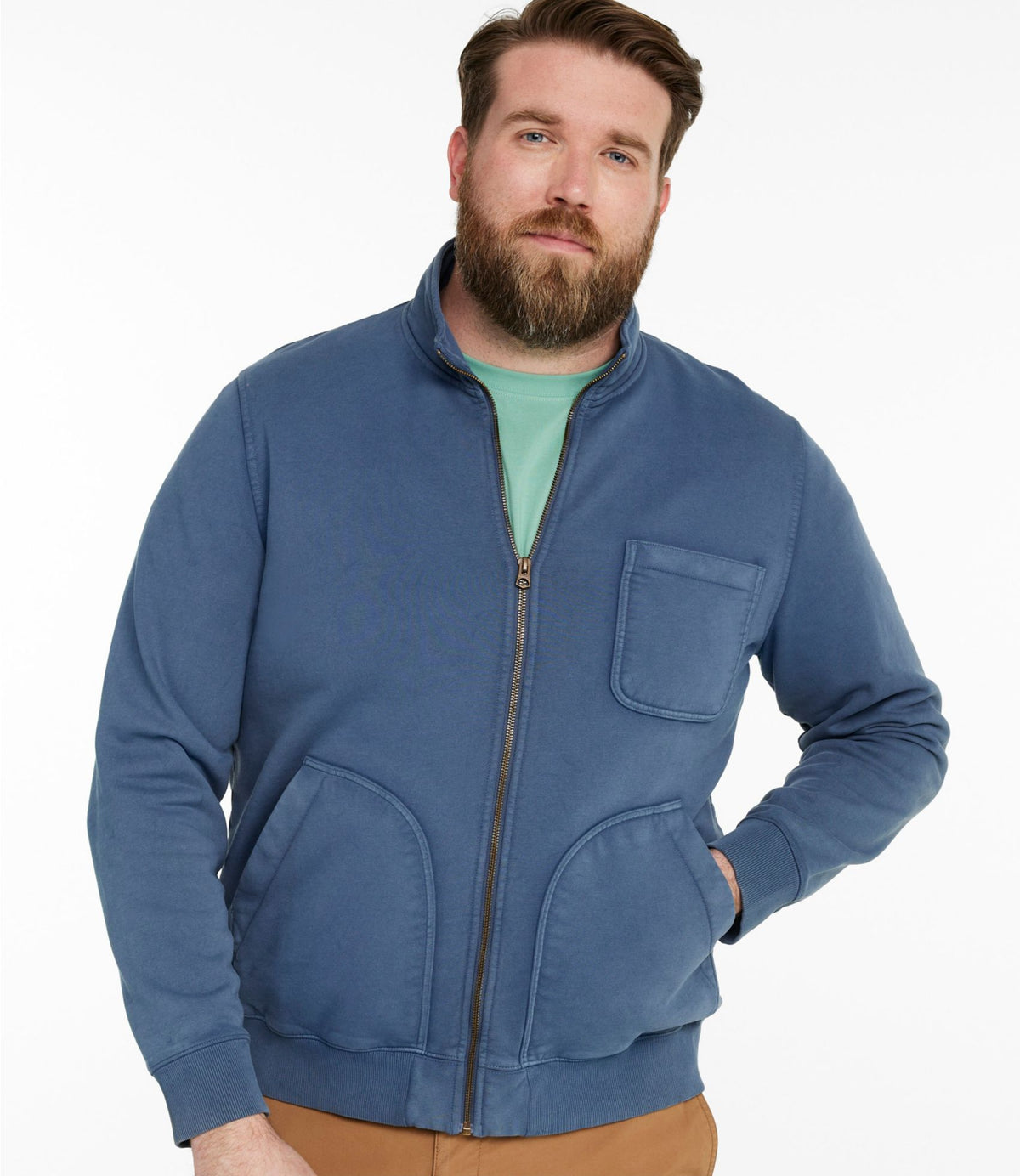 L.L.Bean Men's Sunwashed Sweatshirt, Full-Zip