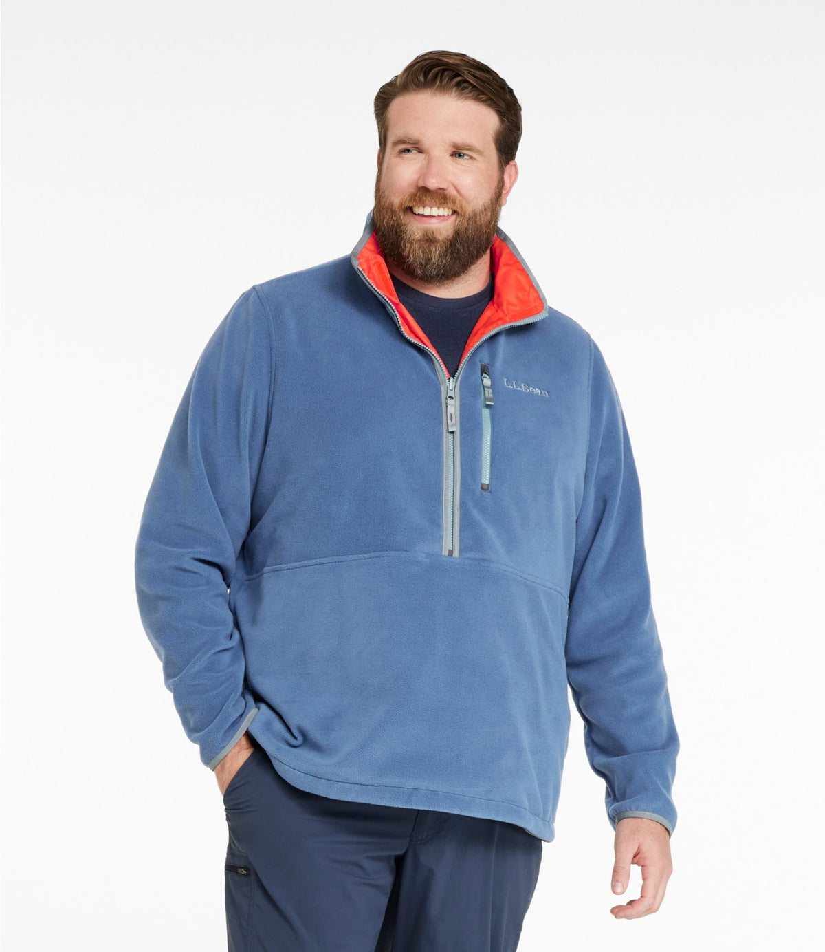 L.L.Bean Men's Bean's Classic Reversible Anorak Cherry Tomato/Iron