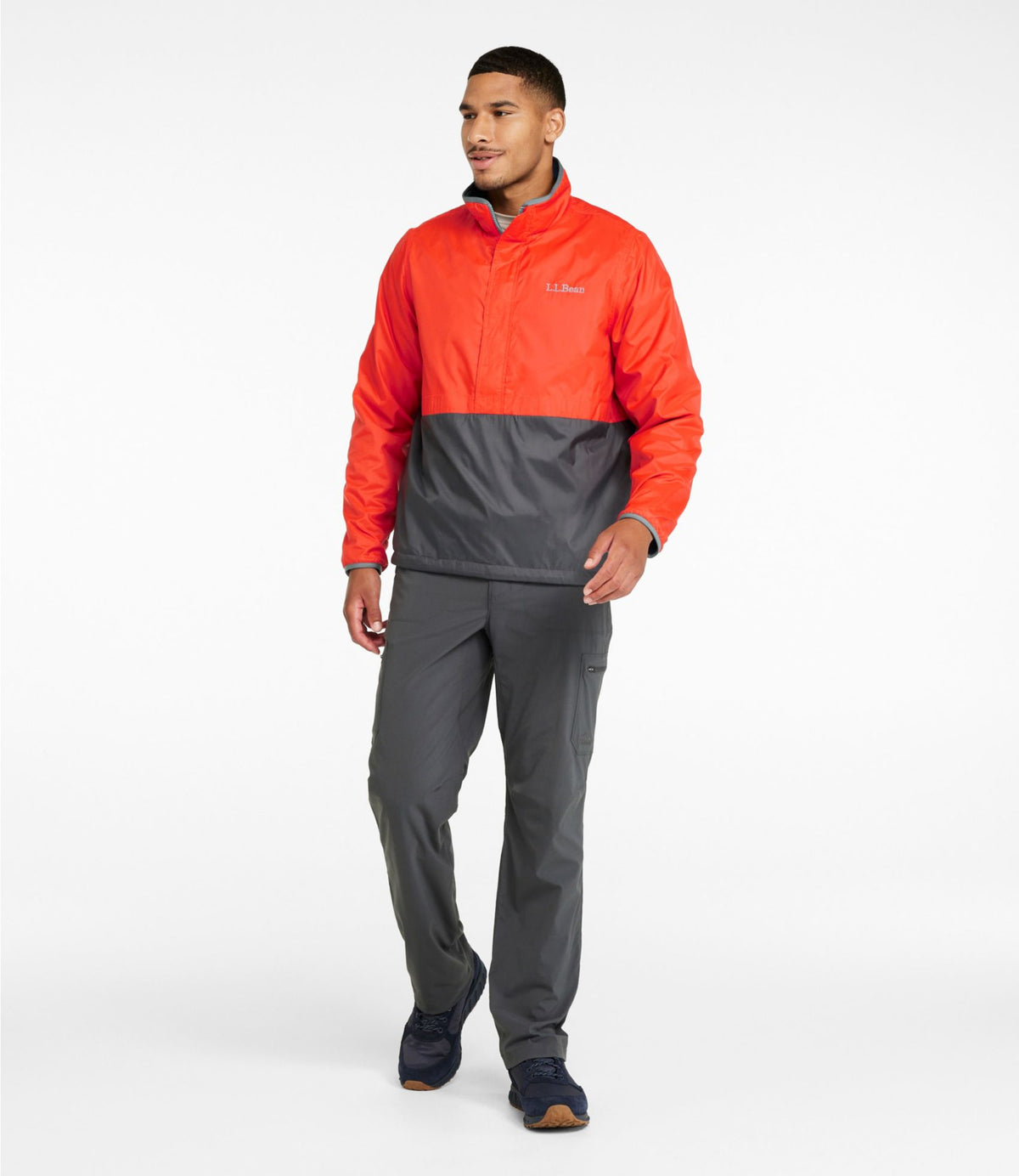 L.L.Bean Men's Bean's Classic Reversible Anorak Cherry Tomato/Iron
