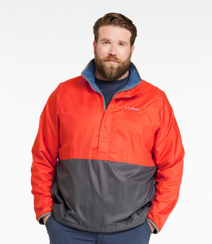 L.L.Bean Men's Bean's Classic Reversible Anorak Cherry Tomato/Iron