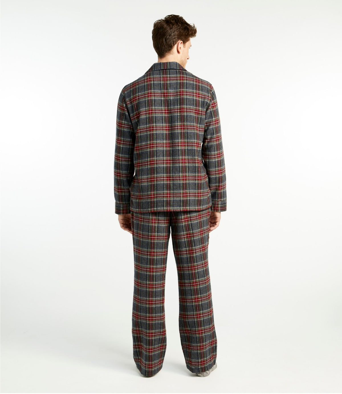 L.L.Bean Men's Scotch Plaid Flannel Pajamas Black Watch Tartan