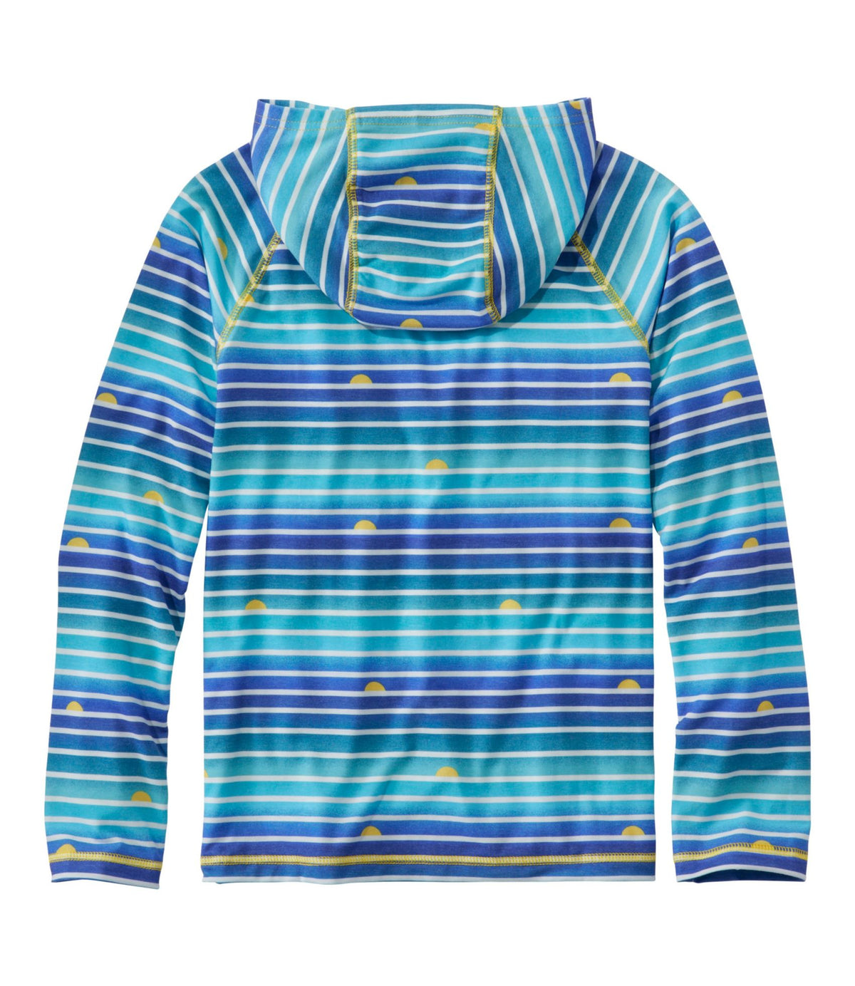 L.L.Bean Kids' Everyday SunSmart® Hooded Tee, Long-Sleeve Stripe Hot Coral