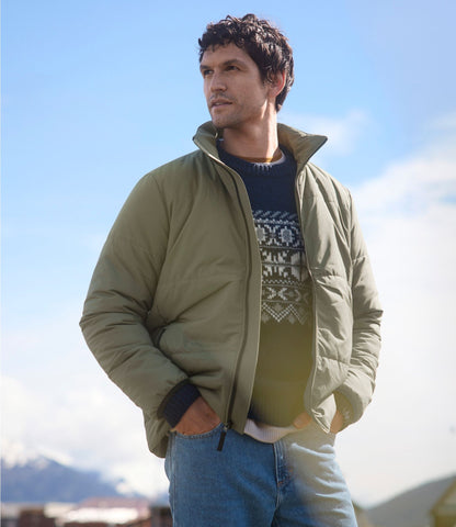 L.L.Bean Men's Venture Puffer Jacket Olive Gray