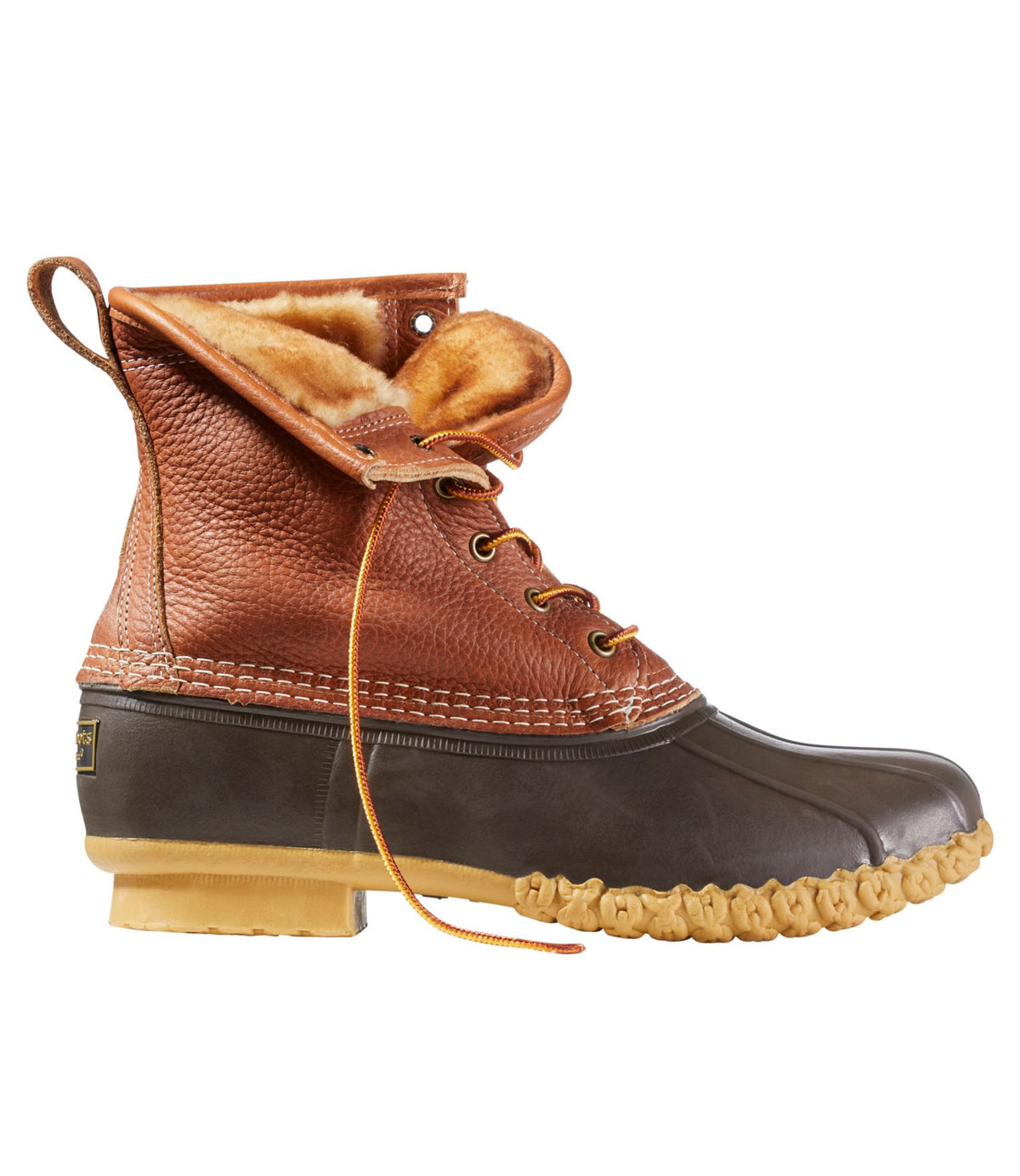 L.L.Bean Men's Bean Boots, 8" Shearling-Lined Insulated Tan/Bean Boot Brown/Gum