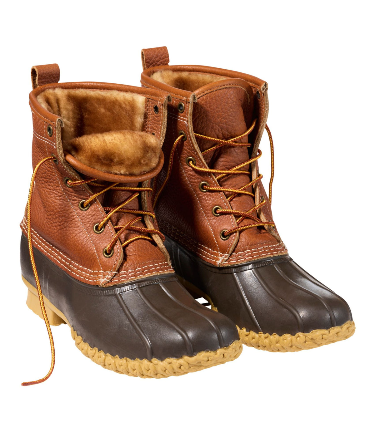 L.L.Bean Men's Bean Boots, 8" Shearling-Lined Insulated Tan/Bean Boot Brown/Gum