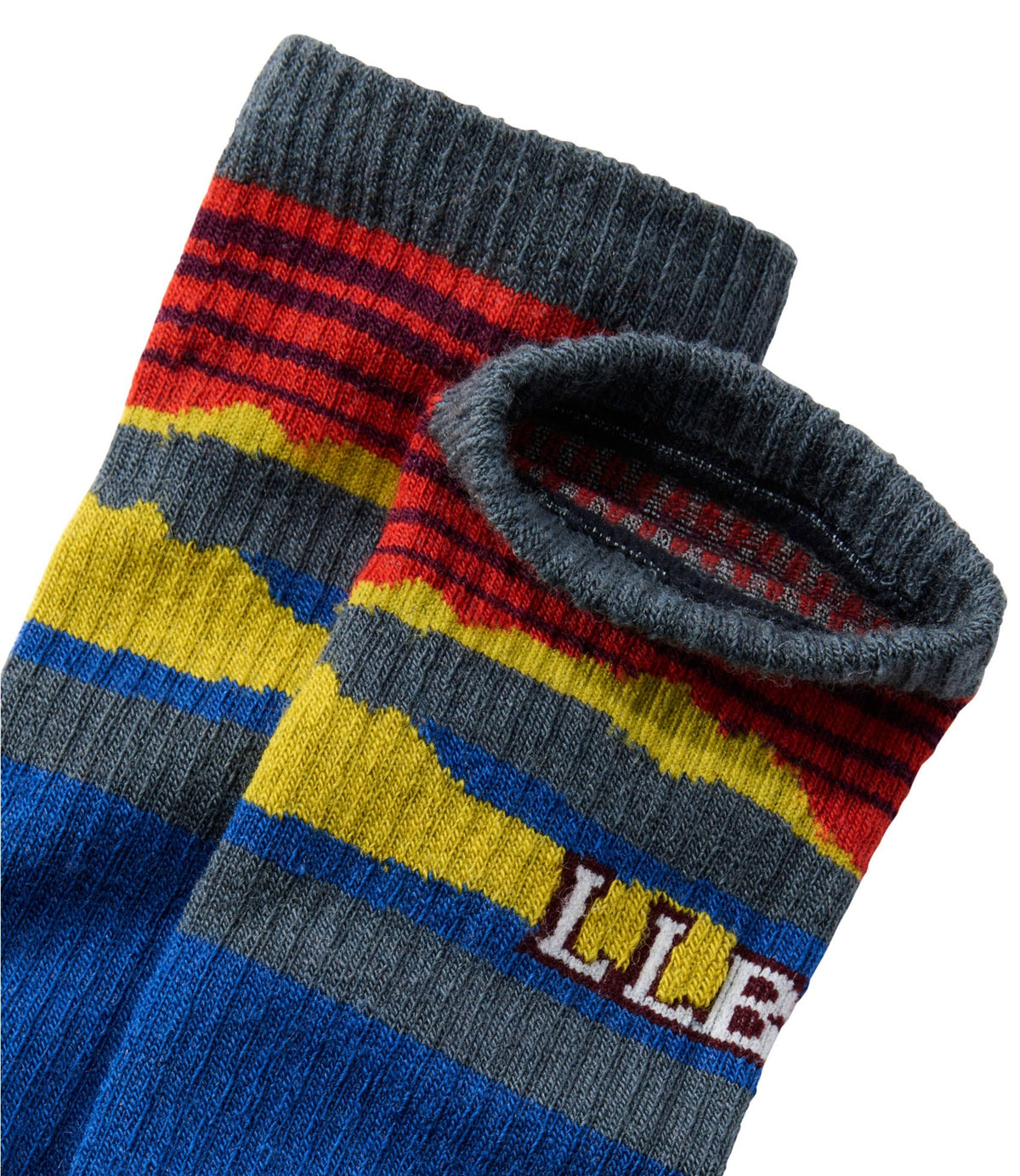 L.L.Bean Kids' Katahdin Over-the-Calf Socks Arctic Blue/Lilac