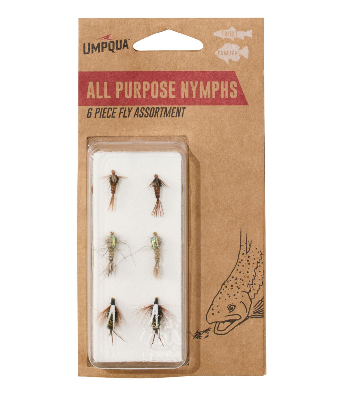 L.L.Bean Umpqua All-Purpose Nymph Fly Assortment, 6 flies