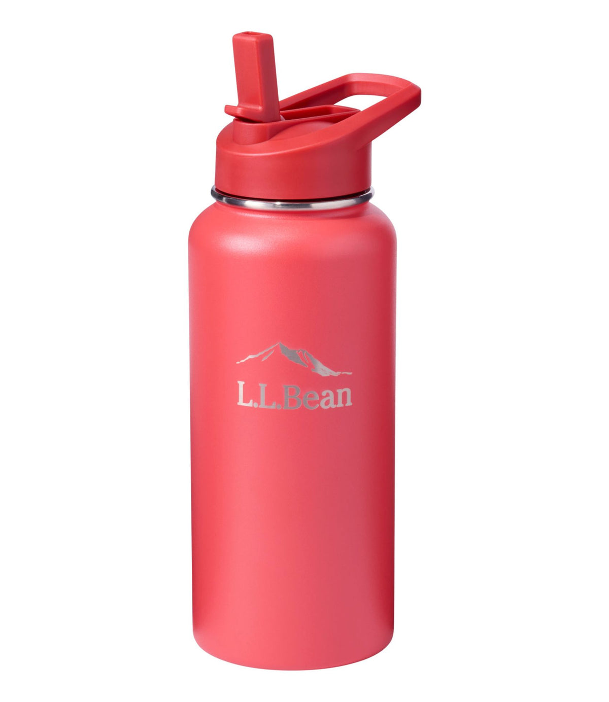 L.L.Bean Bean Canteen Insulated Straw Water Bottle, 32 oz. Cherry Tomato