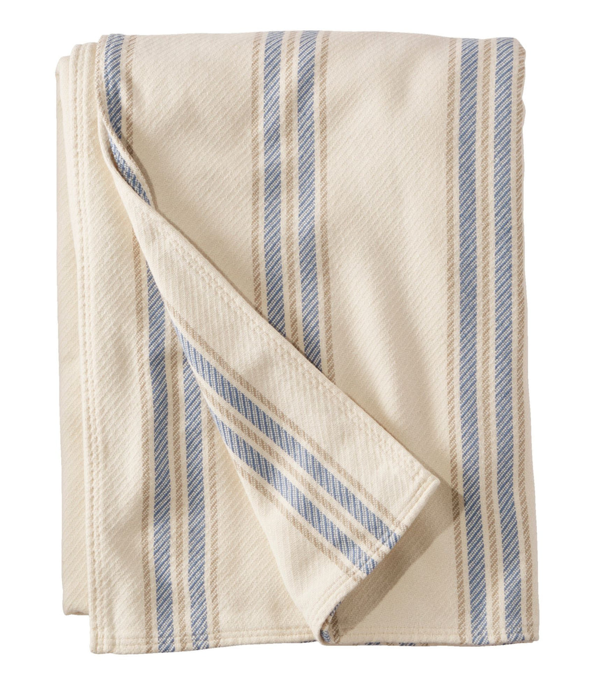 L.L.Bean Maine Twill Blanket, Stripe Natural