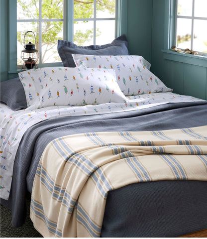 L.L.Bean Maine Twill Blanket, Stripe Natural