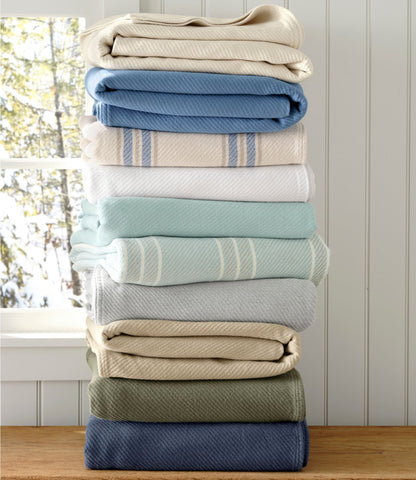 L.L.Bean Maine Twill Blanket, Stripe Natural