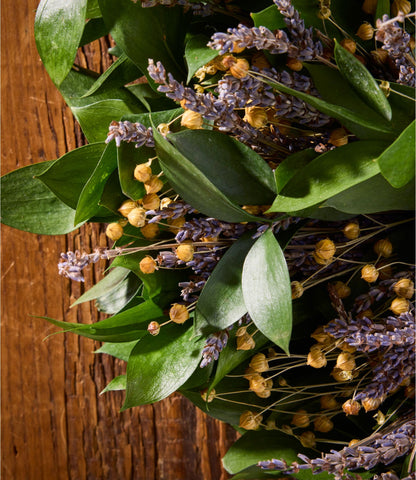 L.L.Bean Ruscus and Lavender Wreath, 20"