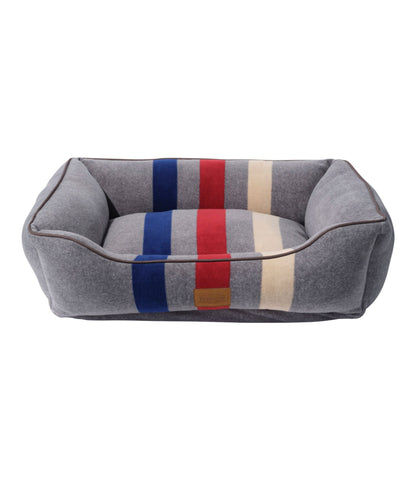 L.L.Bean Cabin Stripe Dog Bed Grey