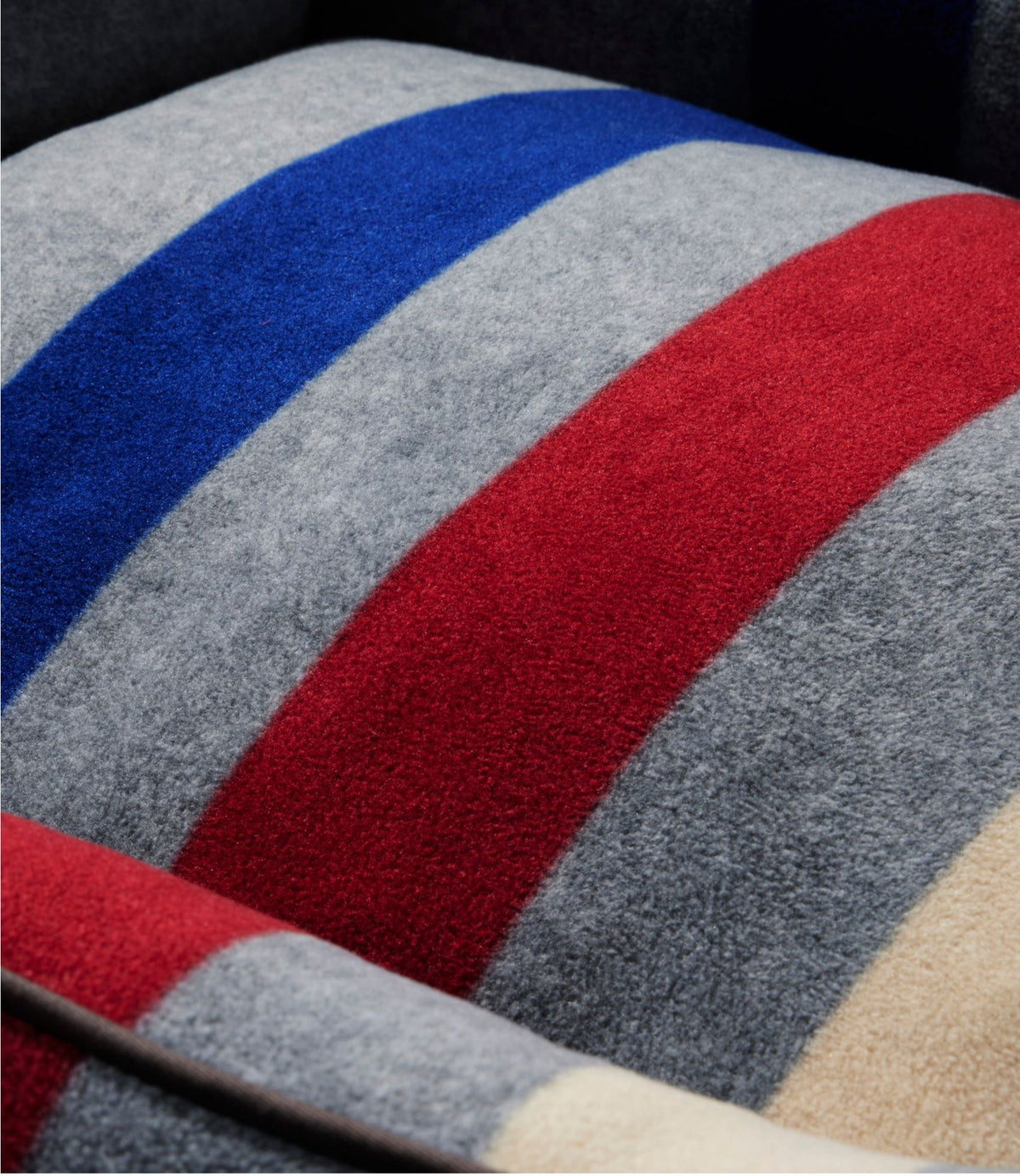 L.L.Bean Cabin Stripe Dog Bed Grey