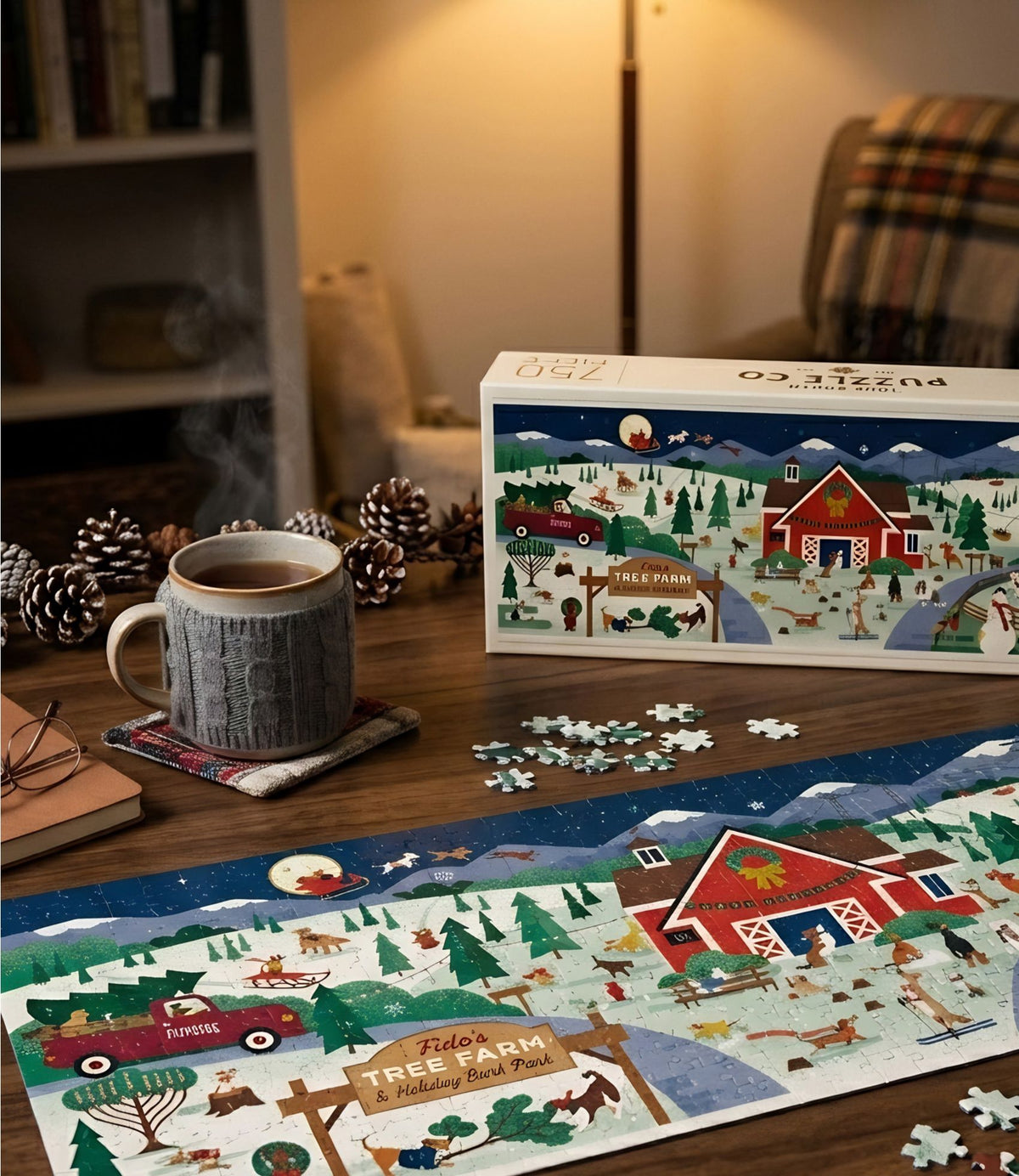 L.L.Bean Festive Fido Street Puzzle, 750 Pieces Multi