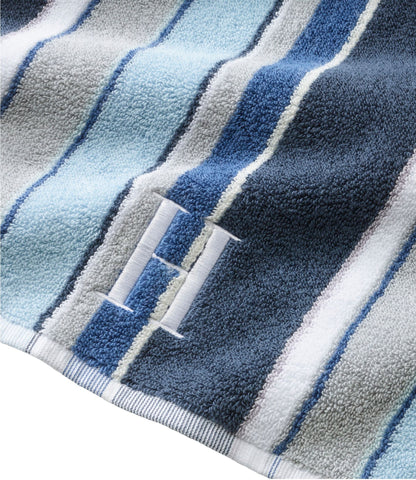 L.L.Bean Bean's Organic Cotton Towel, Stripe Blue Quartz