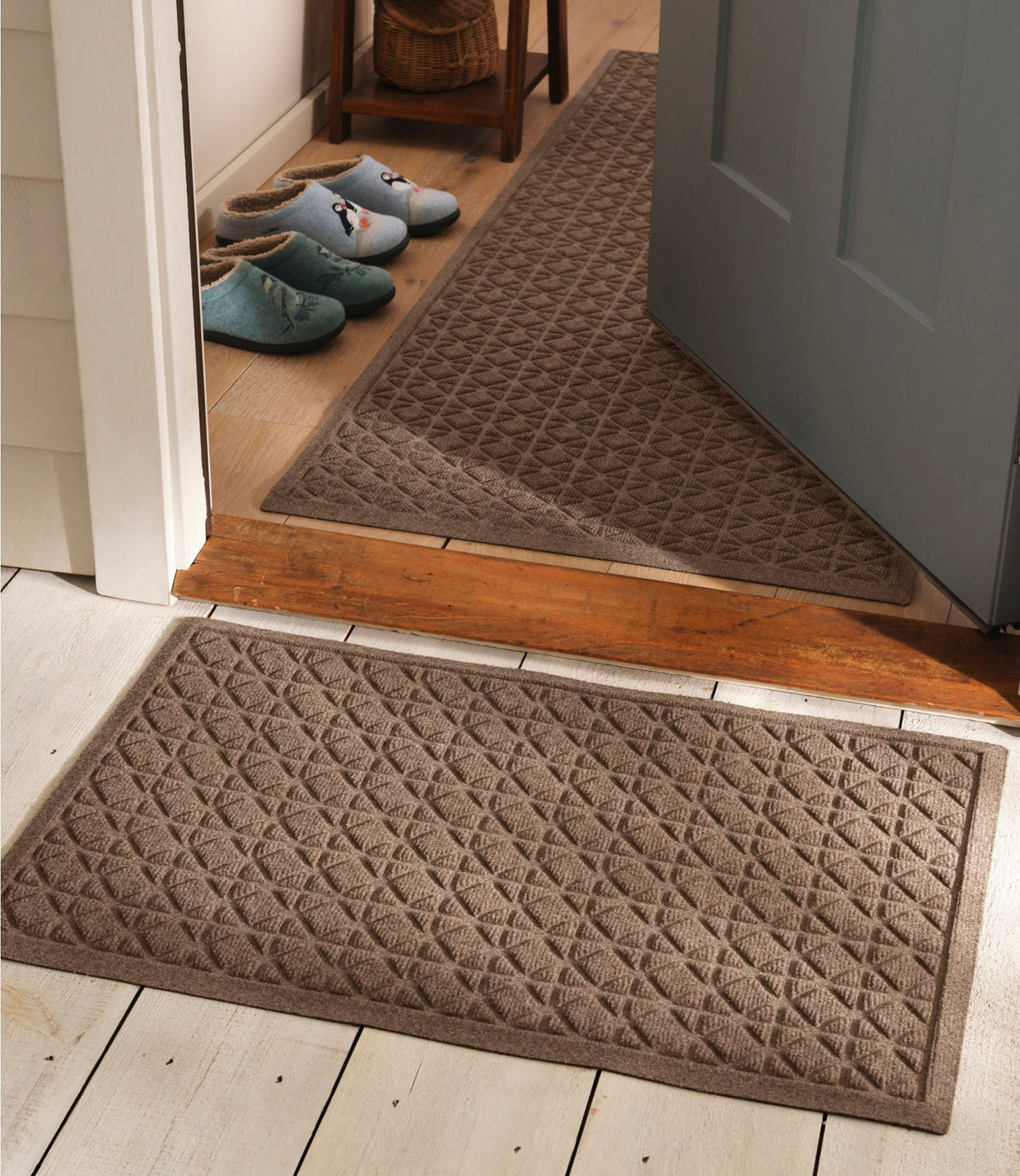 L.L.Bean Everyspace Recycled Waterhog Doormat, Tiles Camel