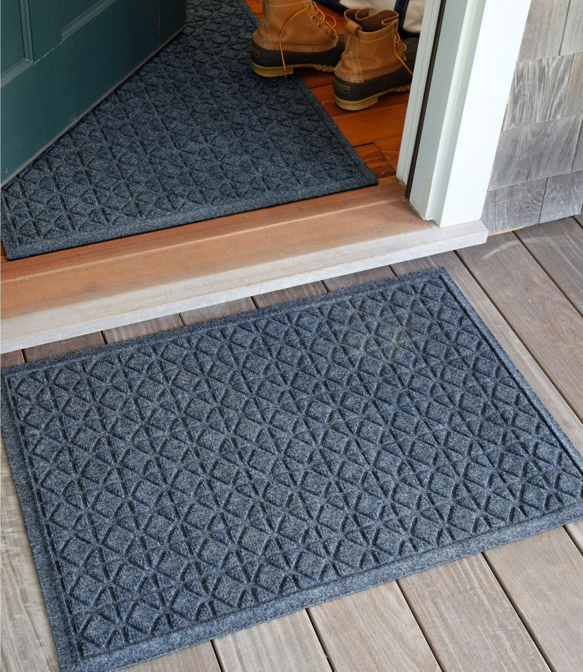 L.L.Bean Everyspace Recycled Waterhog Doormat, Tiles Camel