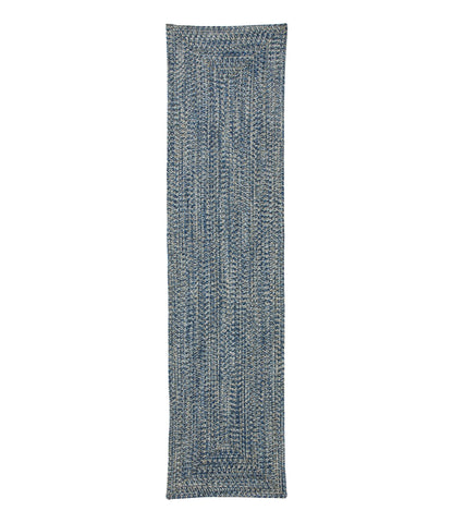 L.L.Bean All-Weather Braided Runner, Concentric Pattern Rectangular Indigo Multi